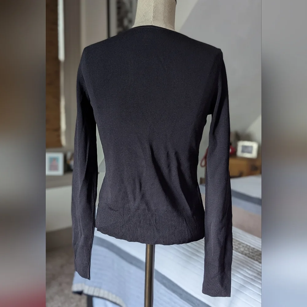 Black Ruffled Cardigan - Picture 4 of 6